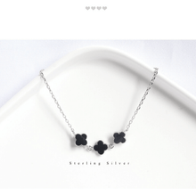 Load image into Gallery viewer, 925 Sterling Silver Shinning Bracelet For Women With Black Clover Shape